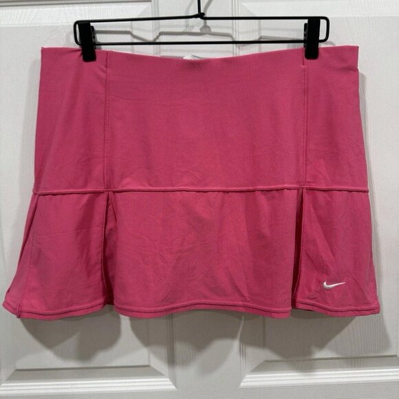 NIKE Tennis Skirt / Skort Women's Pleated Magenta Pink Stretch Fit-Dry Large L - Picture 2 of 8